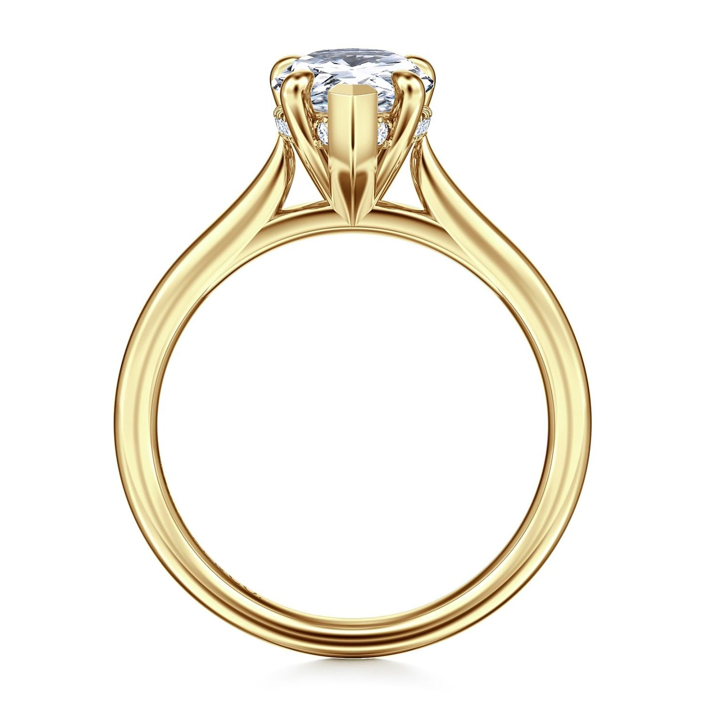 Gabriel & Co. Yellow Gold Pear Semi-Mount Engagement Ring - Diamond Semi-Mount Rings