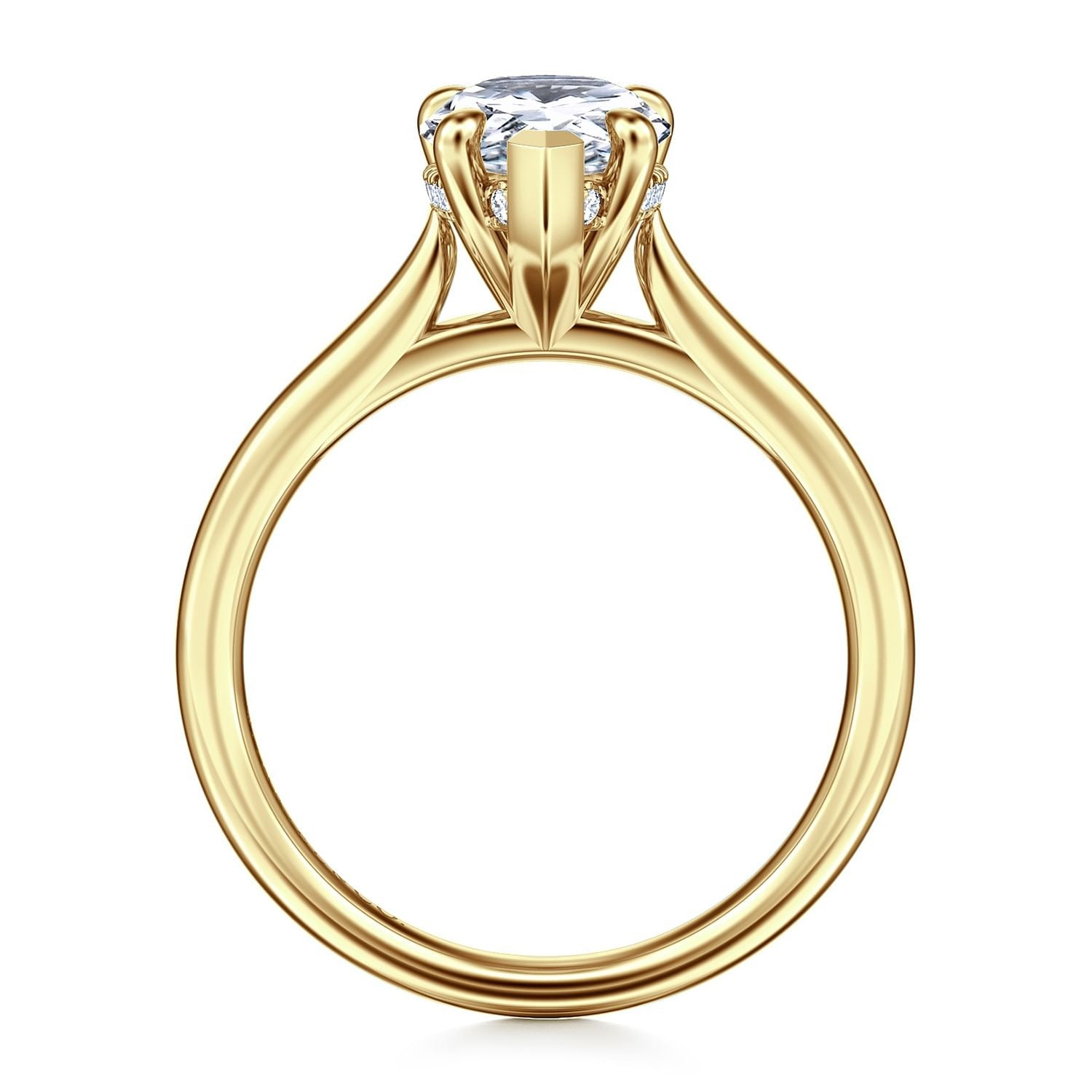 Gabriel & Co. Yellow Gold Pear Semi-Mount Engagement Ring - Diamond Semi-Mount Rings