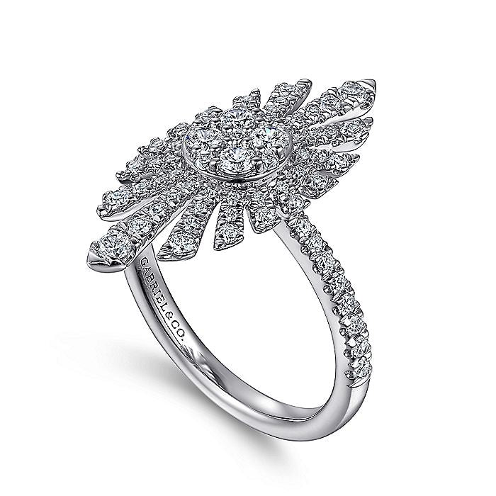 Gabriel & Co White Gold Diamond Starburst Ring