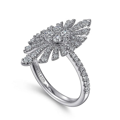 Gabriel & Co White Gold Diamond Starburst Ring