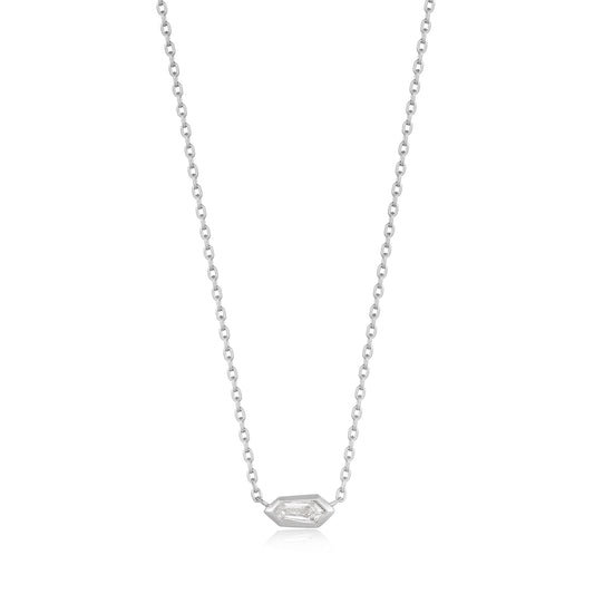 Ania Haie Silver Sparkle Emblem Chain Necklace