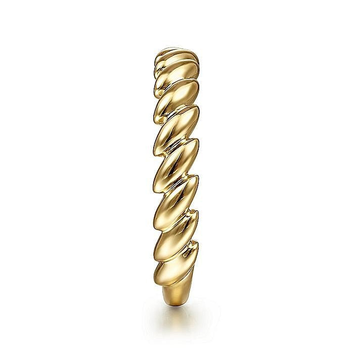 Gabriel & Co. Yellow Gold Tilted Leaf Ring