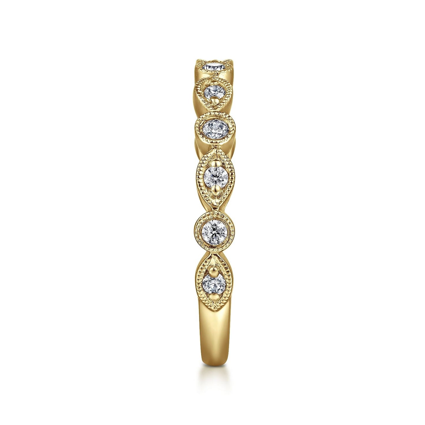 Gabriel & Co. Yellow Gold Diamond Wedding Band - Diamond Wedding Bands - Women's