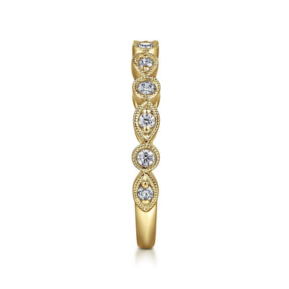 Gabriel & Co. Yellow Gold Diamond Wedding Band - Diamond Wedding Bands - Women's
