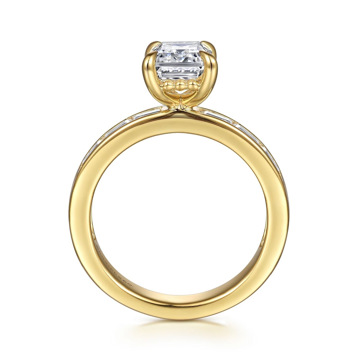 Gabriel & Co. Emerald Cut Semi Mount Engagement Ring - Diamond Semi-Mount Rings