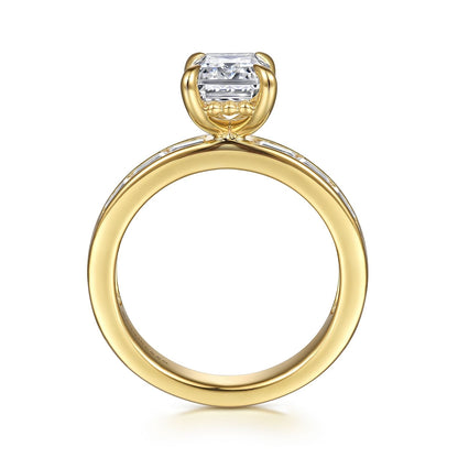 Gabriel & Co. Emerald Cut Semi Mount Engagement Ring - Diamond Semi-Mount Rings