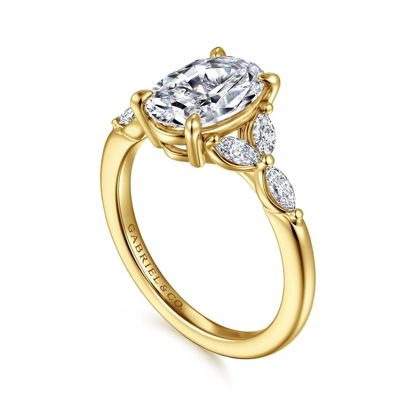 Gabriel & Co. Oval Semi-Mount Engagement Ring - Diamond Semi-Mount Rings