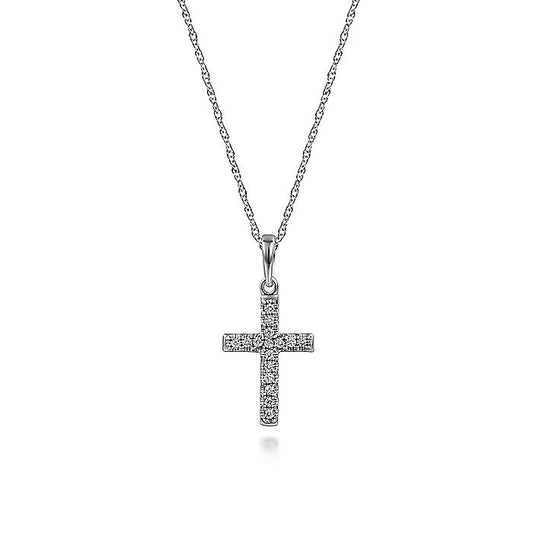Gabriel & Co. White Gold Cross Necklace - Diamond Pendants