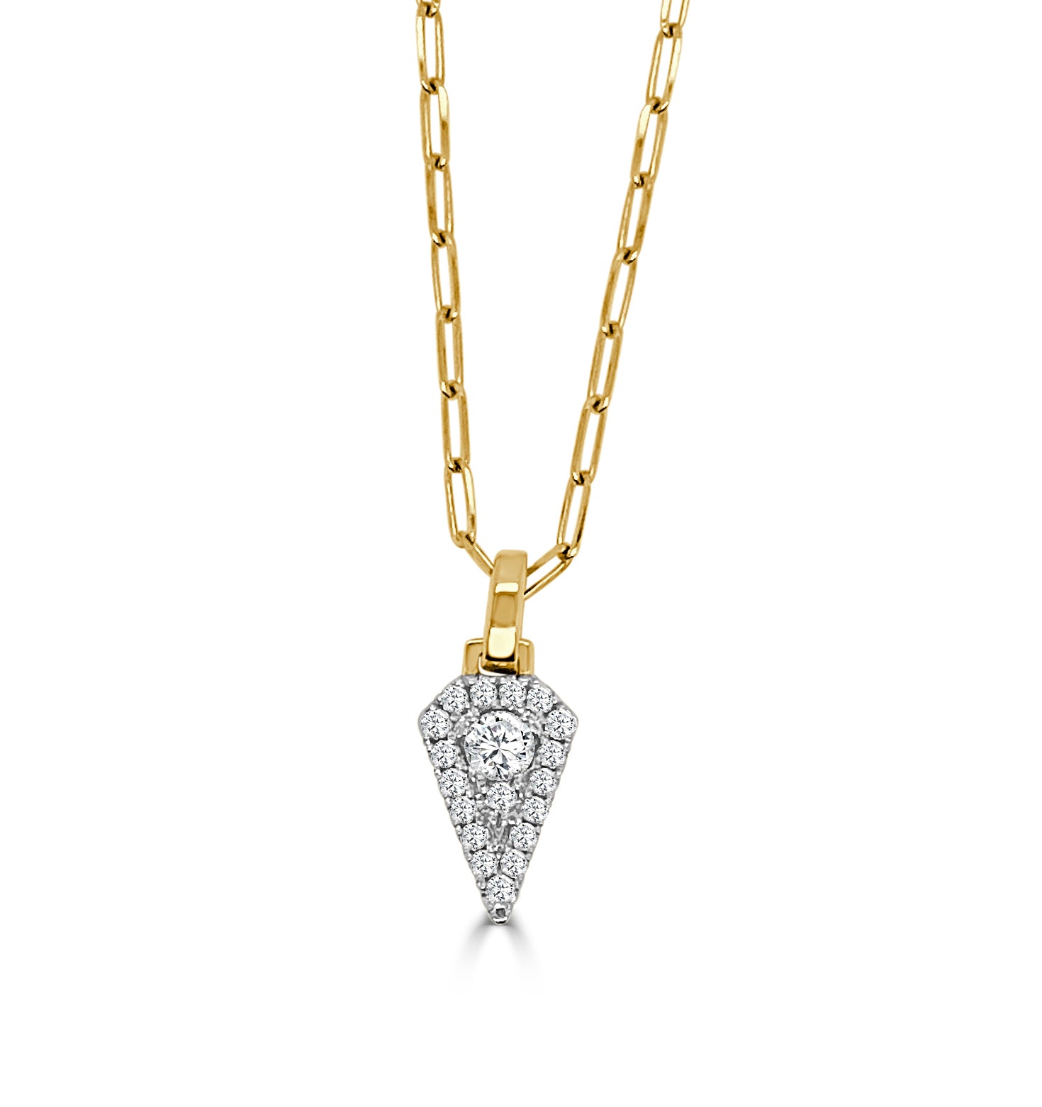 Frederic Sage Yellow Gold Diamond Arrow Pendant - Diamond Pendants
