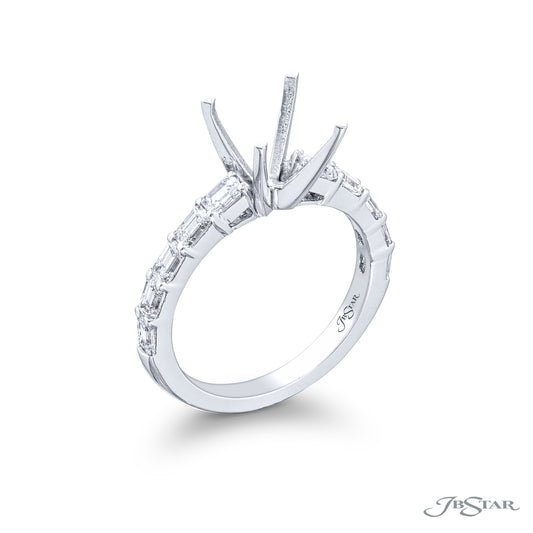 JB Star Platinum Diamond Semi-Mount Engagement Ring - Diamond Semi-Mount Rings