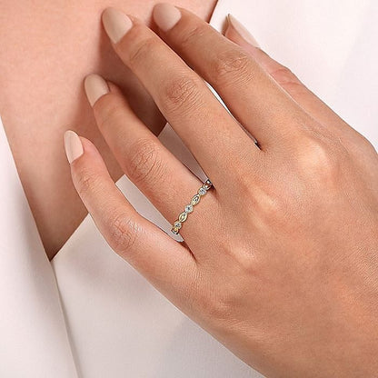 Gabriel & Co. Yellow Gold Diamond Marquise Shaped Stackable Ring