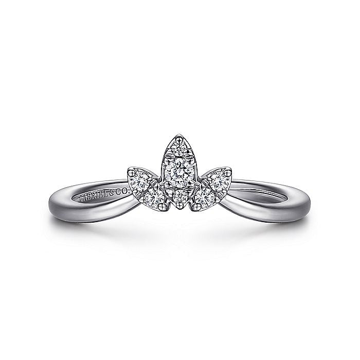 Gabriel & Co White Gold Curved Diamond Band