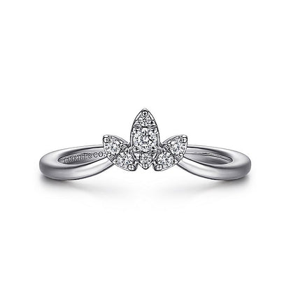 Gabriel & Co White Gold Curved Diamond Band