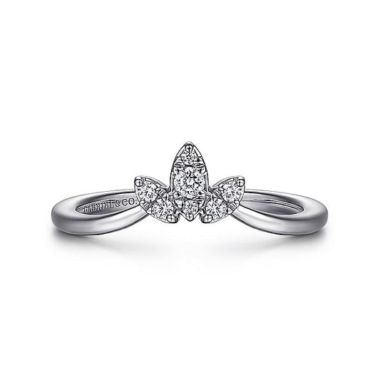 Gabriel & Co White Gold Curved Diamond Band