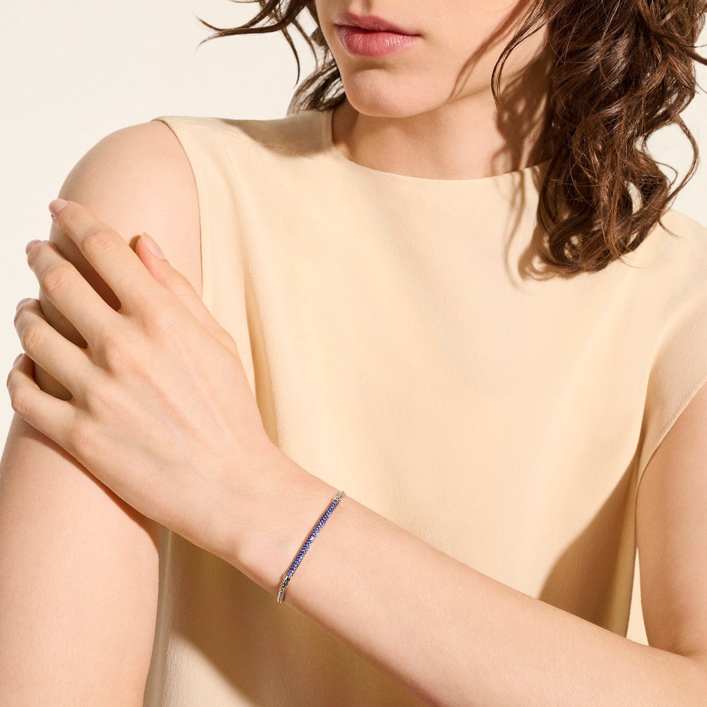 John Hardy Sterling Silver Essential Pavé Sapphire Bracelet