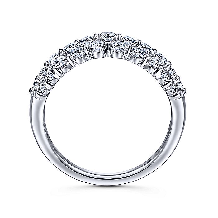Gabriel & Co. 14 Karat White Gold Multi Row Diamond Ring - Diamond Anniversary Rings