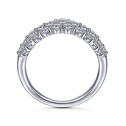 Gabriel & Co. 14 Karat White Gold Multi Row Diamond Ring