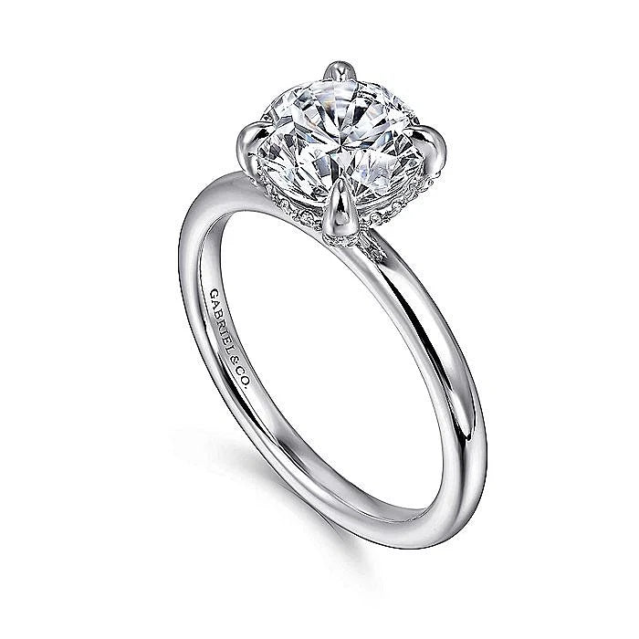 Gabiel & Co. White Gold Round Semi-Mount Engagement Ring - Diamond Semi-Mount Rings