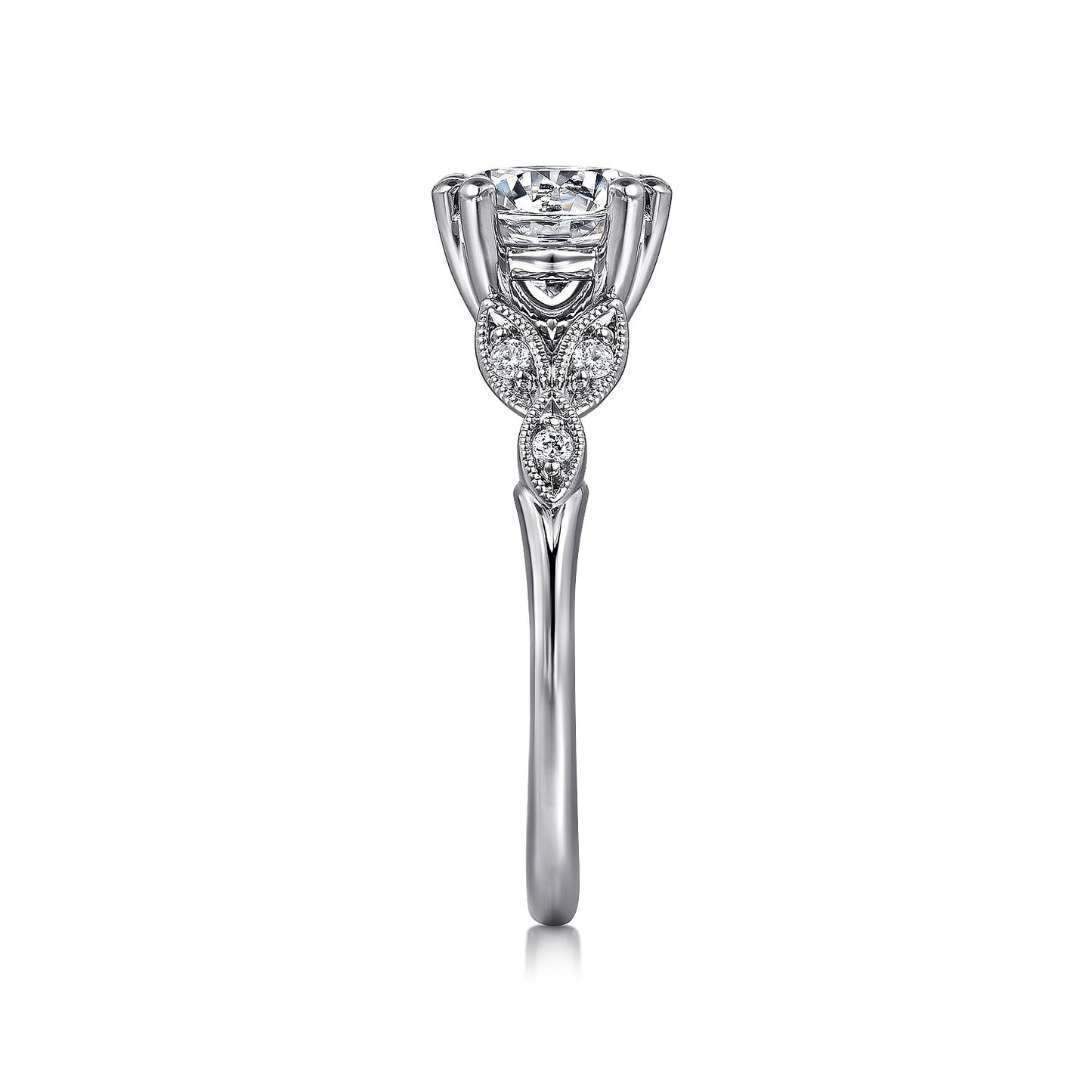 Gabriel & Co. Round Semi-Mount Engagement Ring - Diamond Semi-Mount Rings