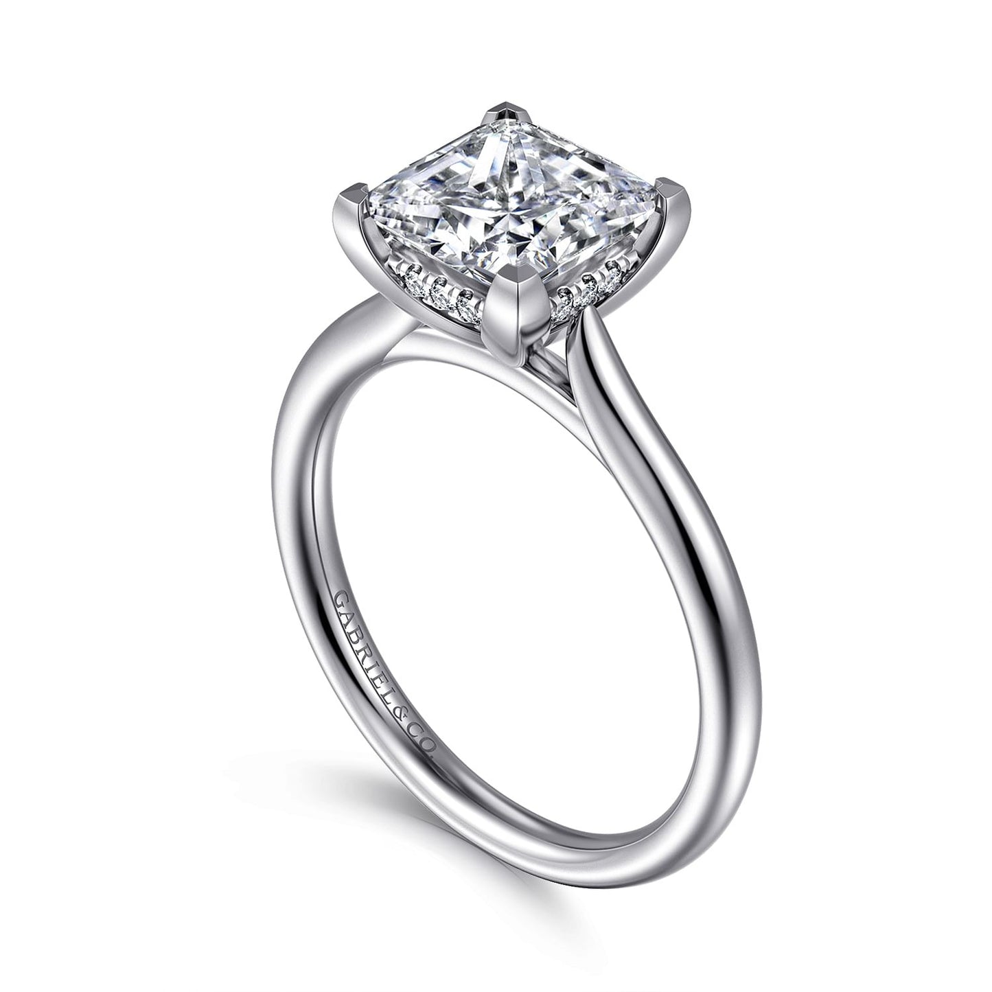 Gabriel & Co. Princess Cut Semi-Mount Engagement Ring - Diamond Semi-Mount Rings