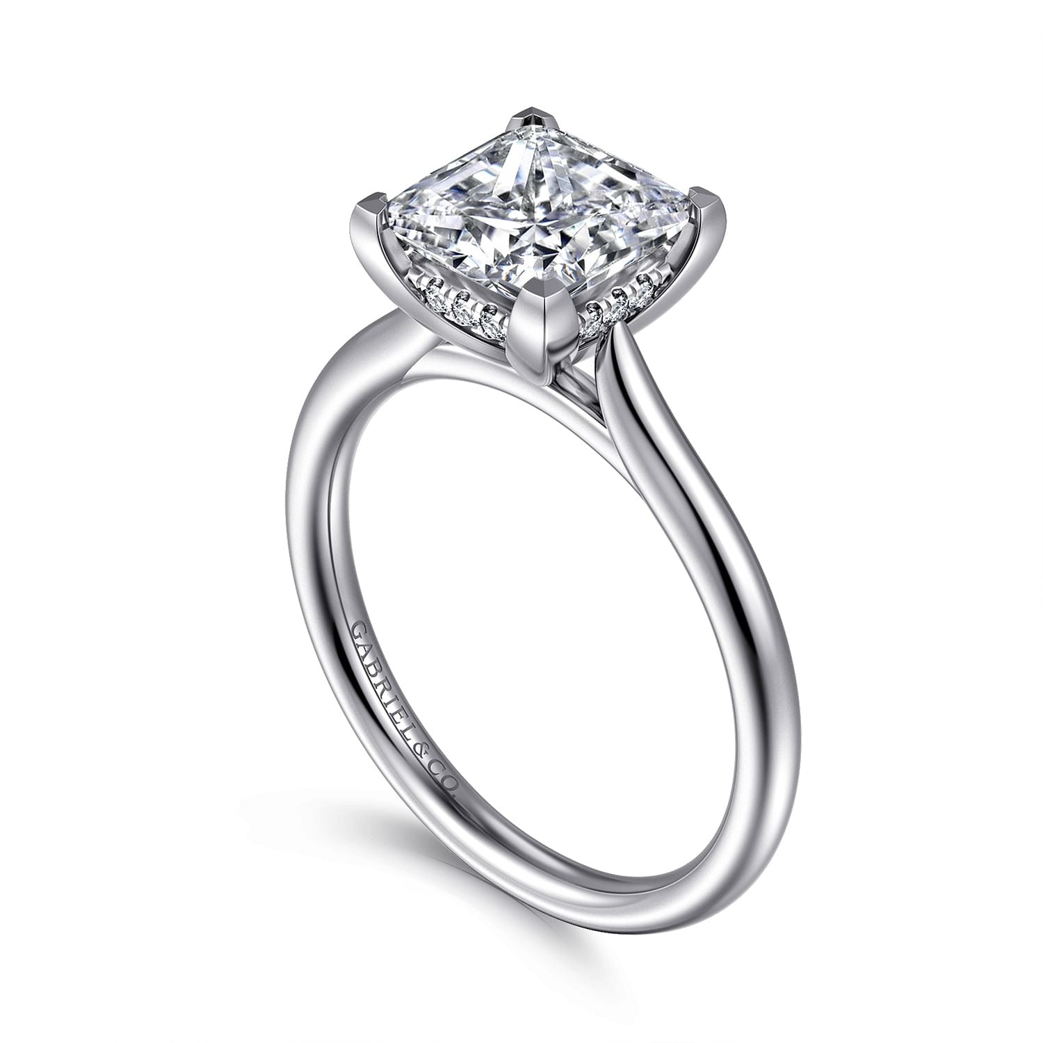 Gabriel & Co. Princess Cut Semi-Mount Engagement Ring - Diamond Semi-Mount Rings