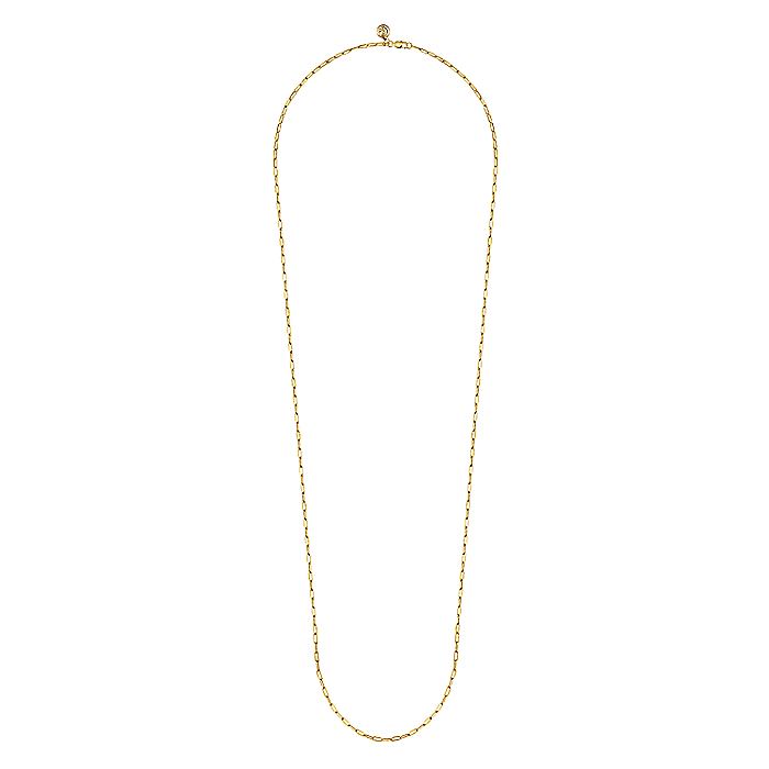 Gabriel & Co Yellow Gold 32 Inch Paperclip Chain - Gold Chains