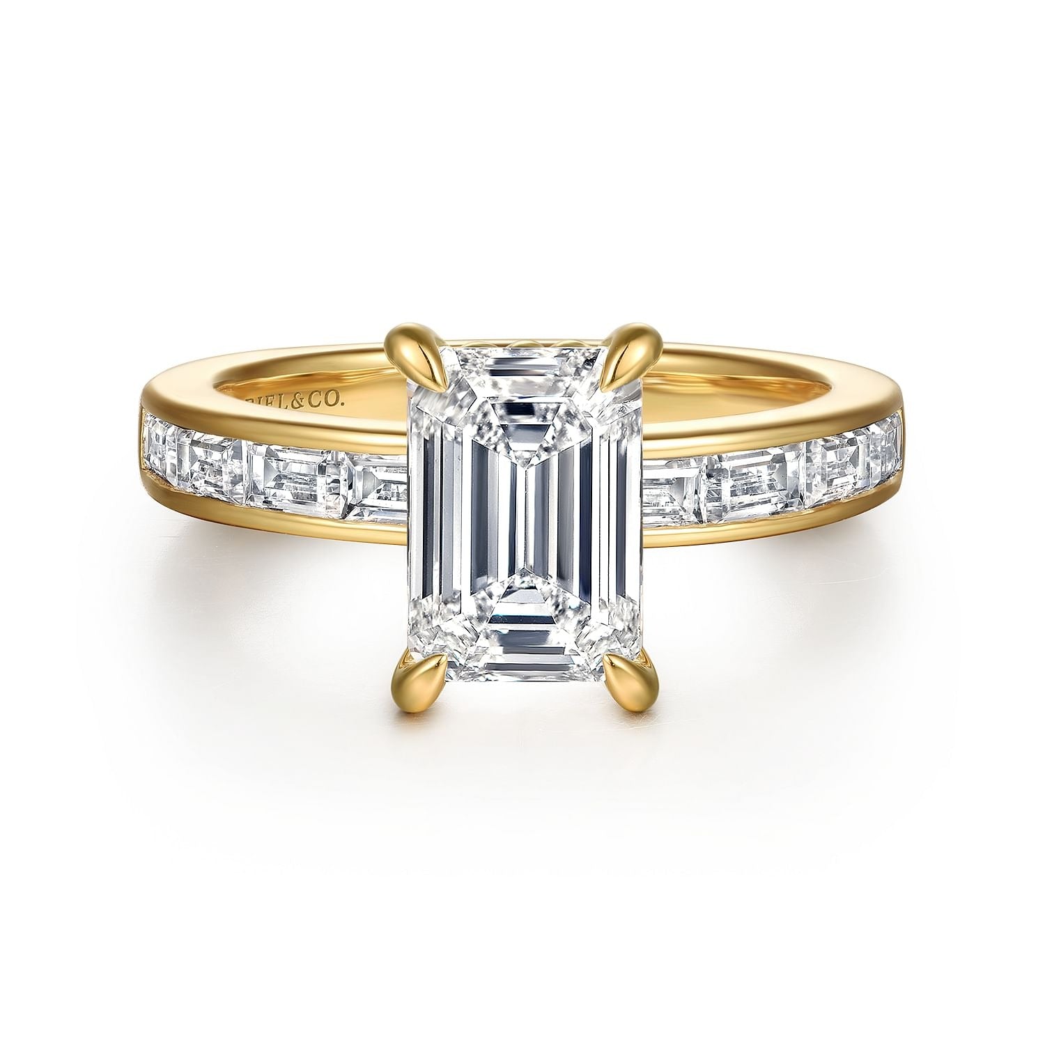 Gabriel & Co. Emerald Cut Semi Mount Engagement Ring - Diamond Semi-Mount Rings