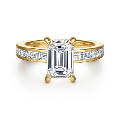 Gabriel & Co. Emerald Cut Semi Mount Engagement Ring - Diamond Semi-Mount Rings