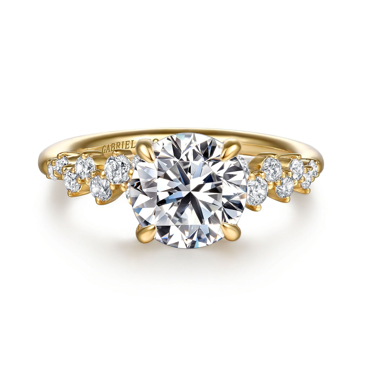 Gabriel & Co. Round Yellow Gold Semi-Mount Engagement Ring