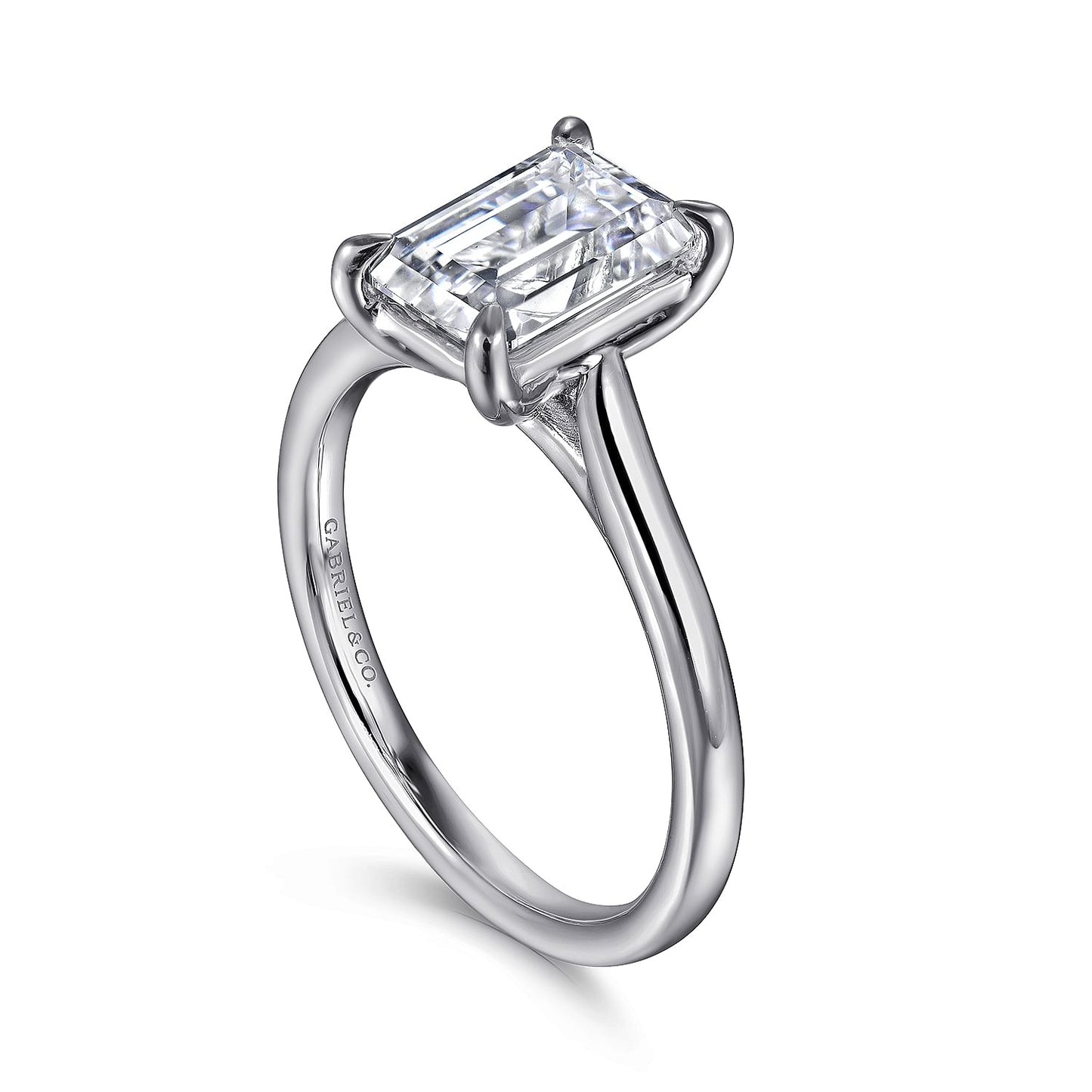 Gabriel & Co. Emerald Cut Semi-Mount Engagement Ring - Gold Remounts