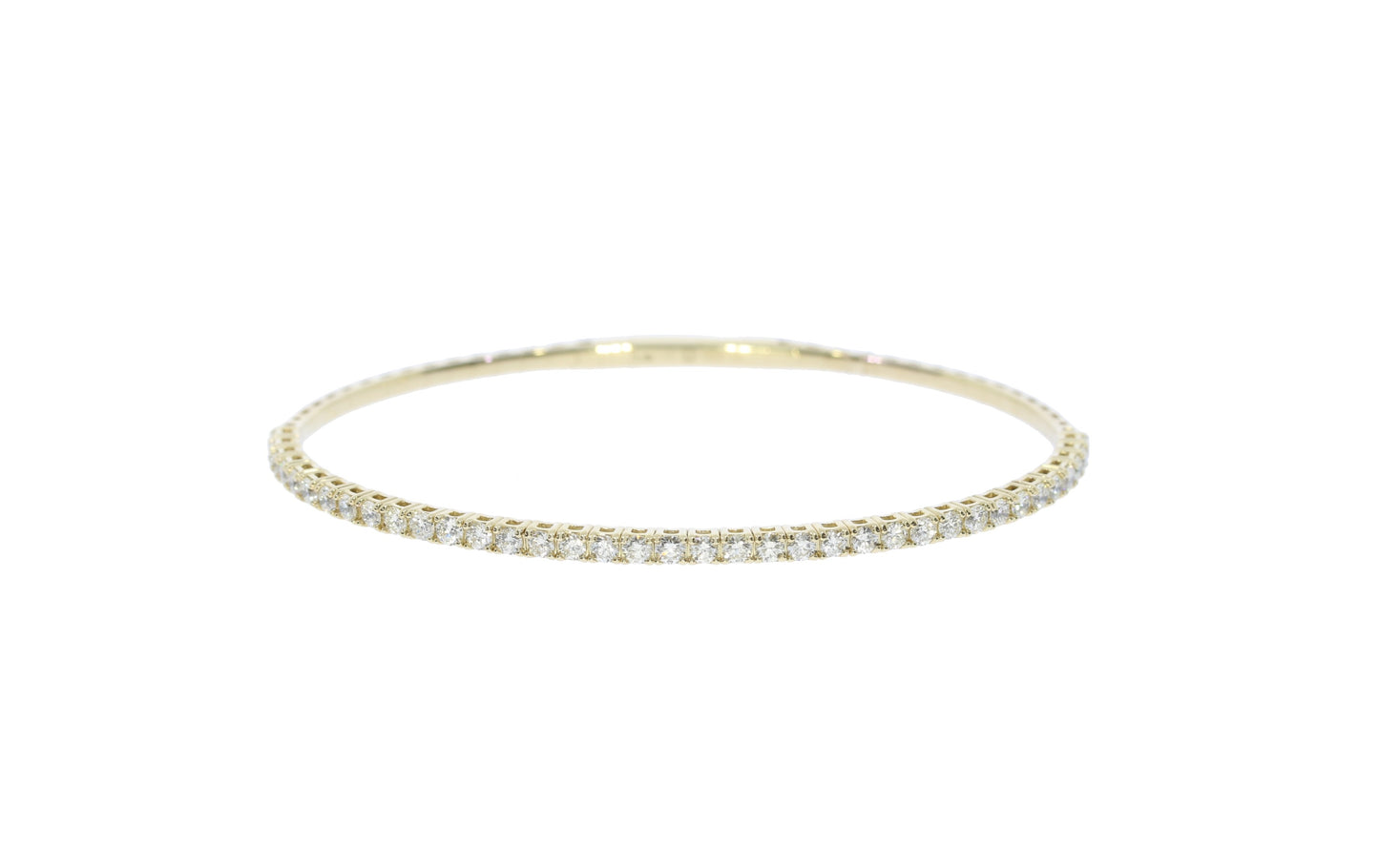 Yellow Gold Diamond Flexible Bangle Bracelet - Diamond Bracelets