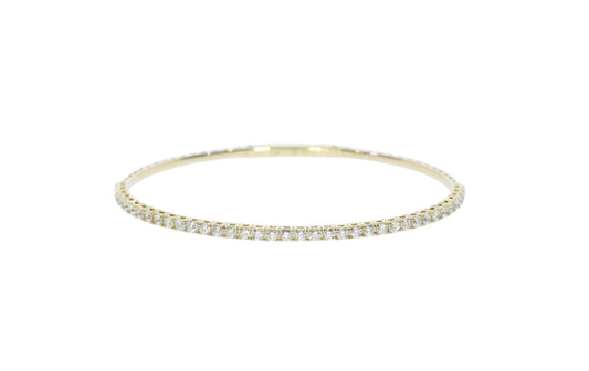 Yellow Gold Diamond Flexible Bangle Bracelet - Diamond Bracelets
