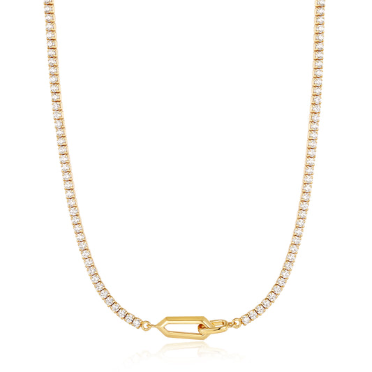 Ania Haie Gold Sparkle Chain Interlock Necklace - Silver Necklace