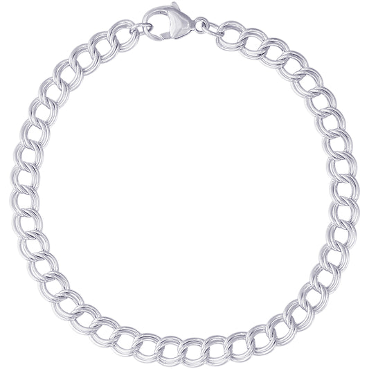 Petite Double Link Dapped Curb Classic Bracelet