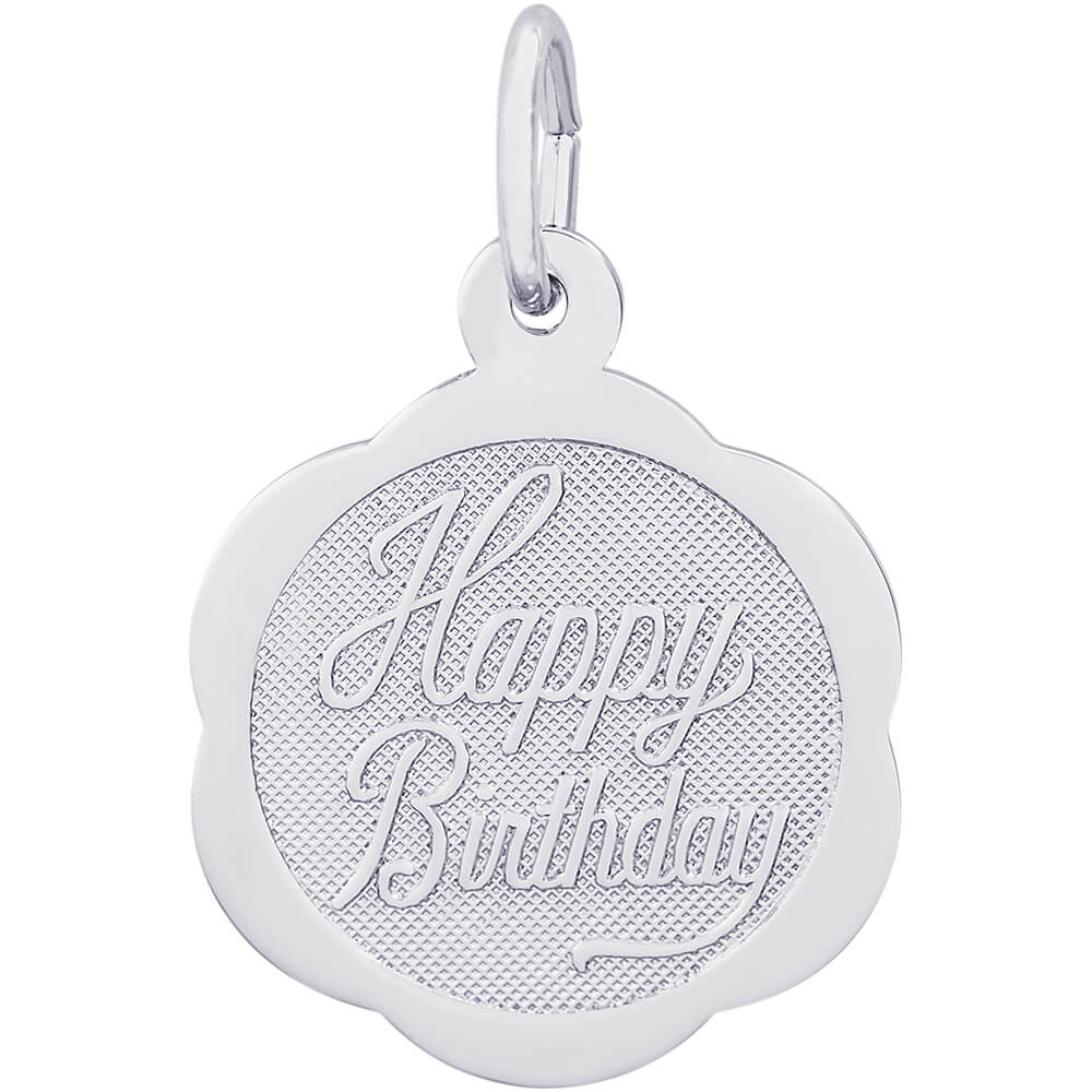 Rembrandt Happy Birthday Charm - Silver Charms
