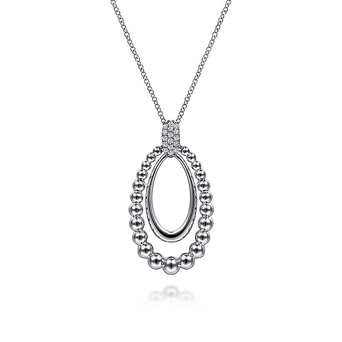 Gabriel & Co Sterling Silver White Sapphire Pendant Necklace