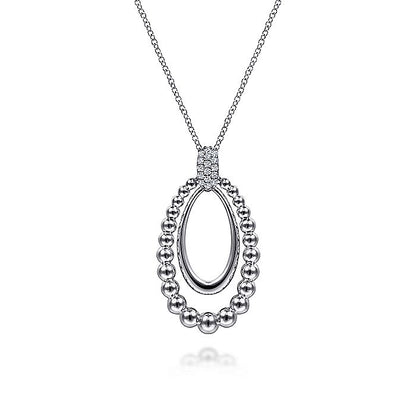 Gabriel & Co Sterling Silver White Sapphire Pendant Necklace