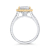 Luminous White And Yellow Gold Oval Halo Engagement Ring