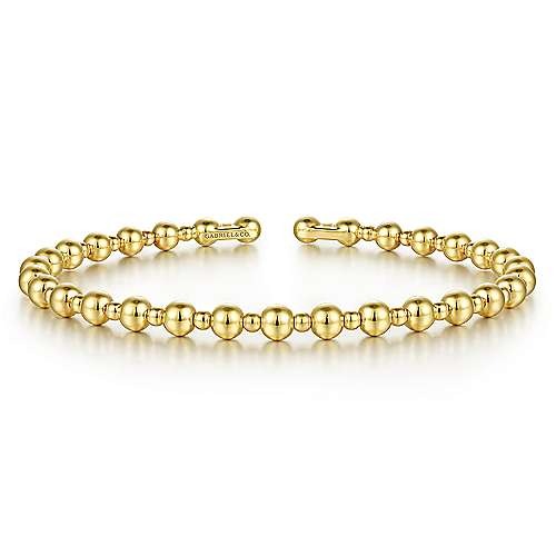 Gabriel & Co Yellow Gold Bujukan Open Bangle