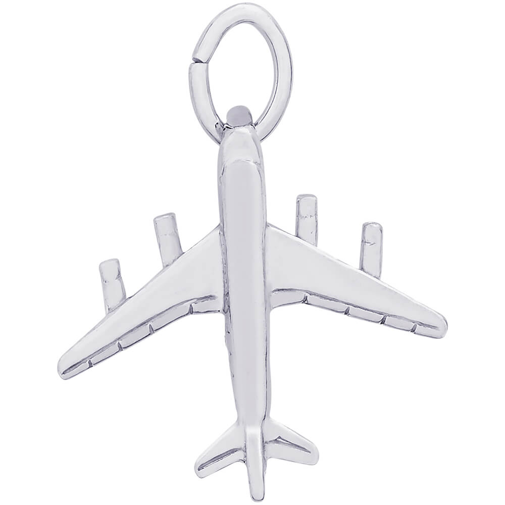 Rembrandt Sterling Silver Airplane Charm - Silver Charms