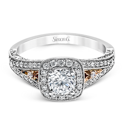 Ladies Simon G Semi Mount Engagement Ring In Platinum