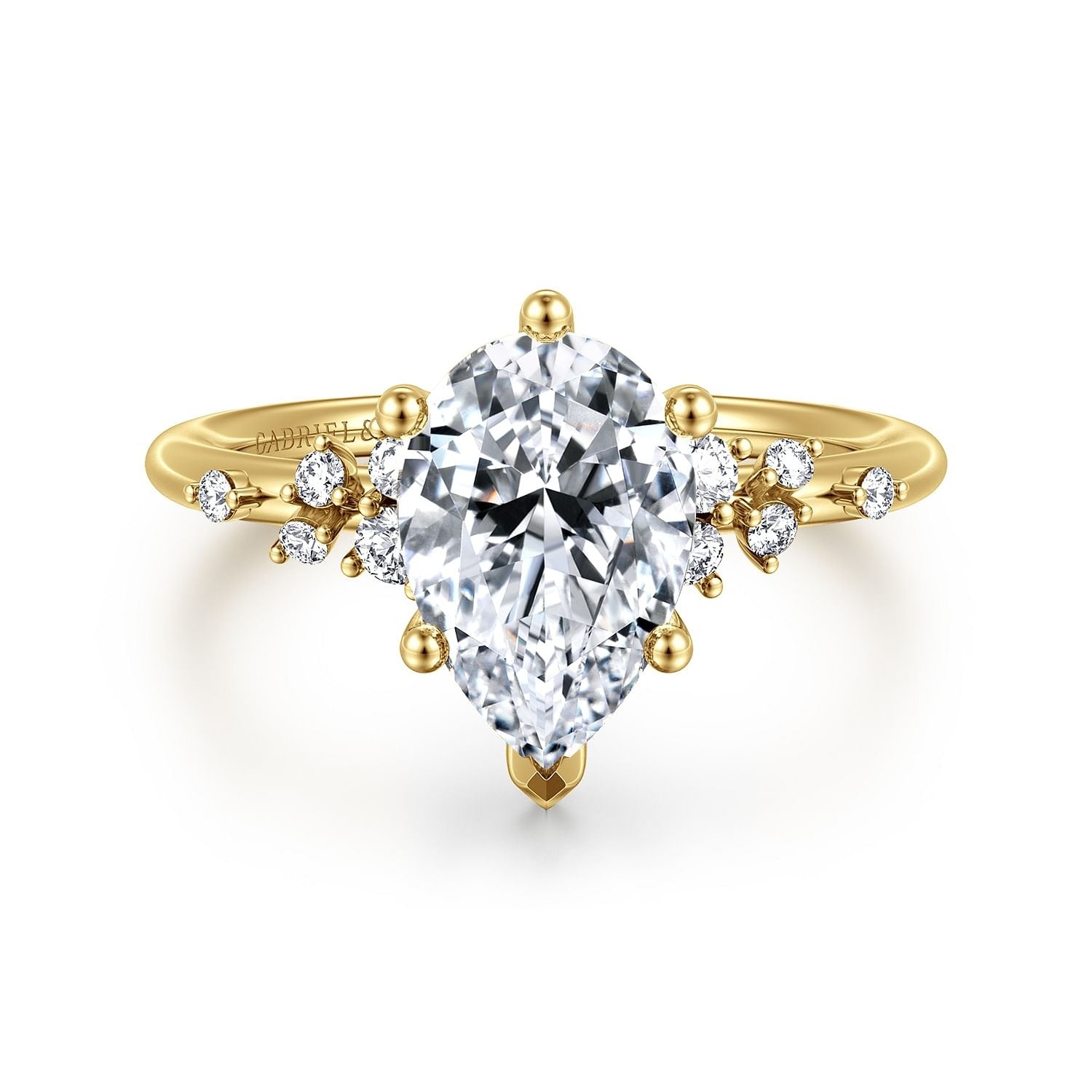 Gabriel & Co. Pear Semi-Mount Engagement Ring - Diamond Semi-Mount Rings