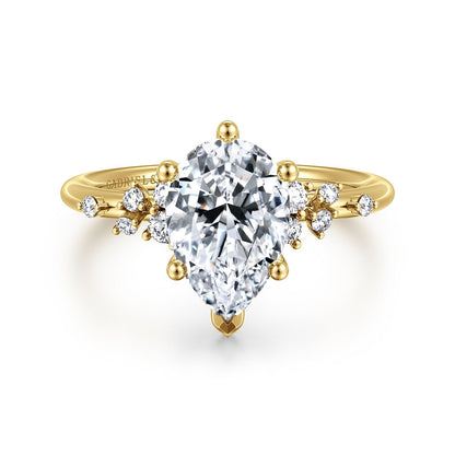 Gabriel & Co. Pear Semi-Mount Engagement Ring - Diamond Semi-Mount Rings