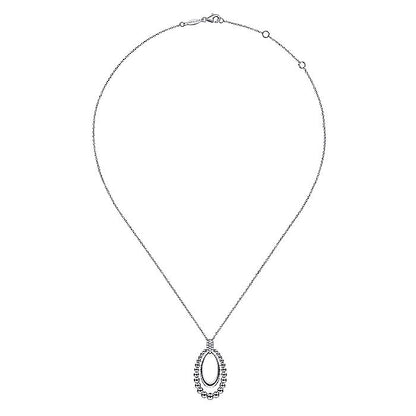 Gabriel & Co Sterling Silver White Sapphire Pendant Necklace