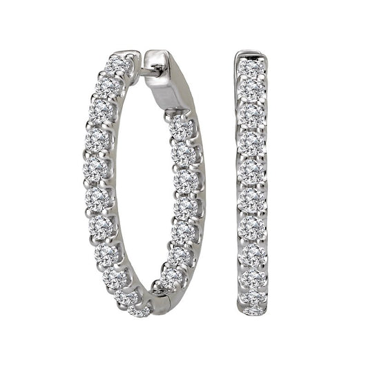 White Gold Diamond Hoop Earrings