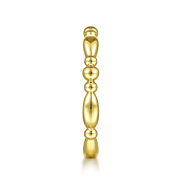 Gabriel & Co Yellow Gold Alternating Bar and Bujukan Bead Stackable Ring - Gold Fashion Rings - Women's