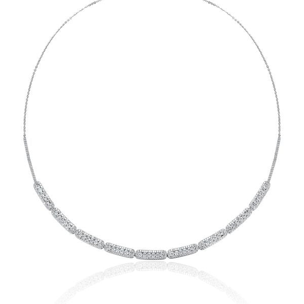 Ladies Luvente White Gold Diamond Necklace