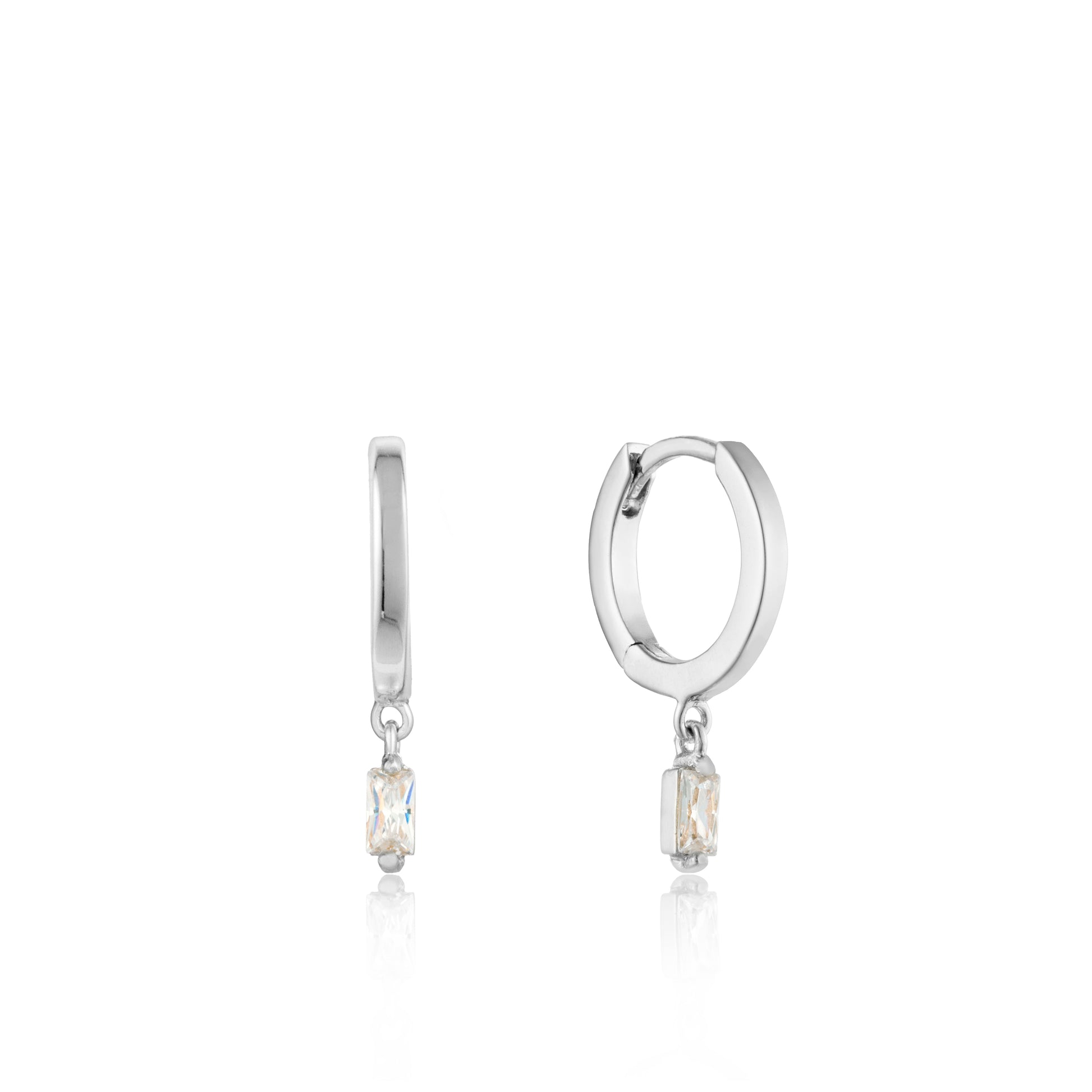 Ania Haie Glow Huggie Hoops - Silver Earrings