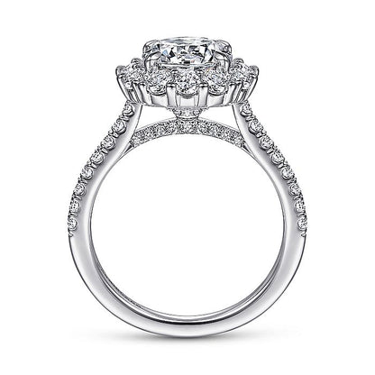 Gabriel & Co. 14 Karat White Gold Round Halo Semi-Mount Engagement Ring