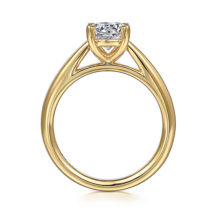 Gabriel & Co. 14 Karat Yellow Gold Round Solitaire Semi-Mount Engagement Ring - Diamond Semi-Mount Rings